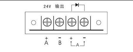 卸下變送器接線端的旋蓋，可以看到如圖所示的接線端子。